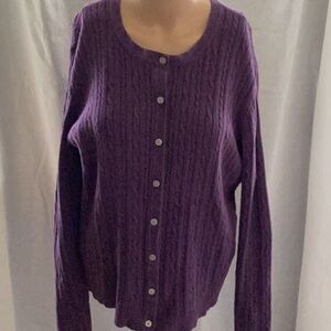 Merona Purple Cable Knit Cardigan Sweater 🛍️